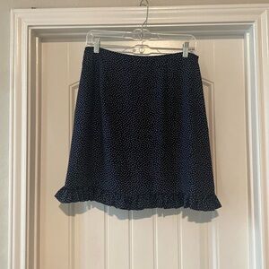LOFT- navy and white polka dot skirt, size 6